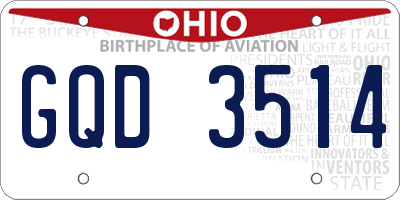 OH license plate GQD3514