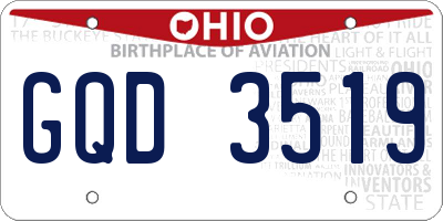 OH license plate GQD3519