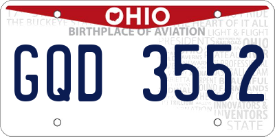 OH license plate GQD3552