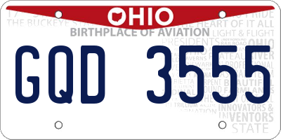 OH license plate GQD3555