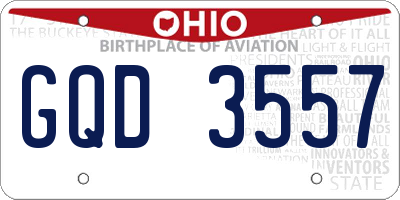 OH license plate GQD3557