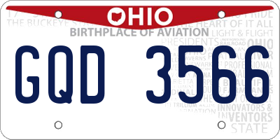 OH license plate GQD3566