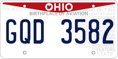 OH license plate GQD3582