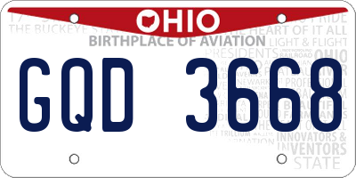 OH license plate GQD3668