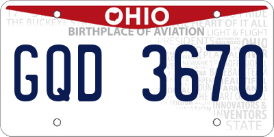 OH license plate GQD3670