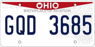 OH license plate GQD3685