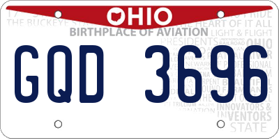 OH license plate GQD3696