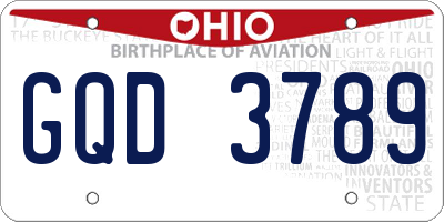 OH license plate GQD3789