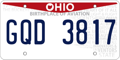 OH license plate GQD3817