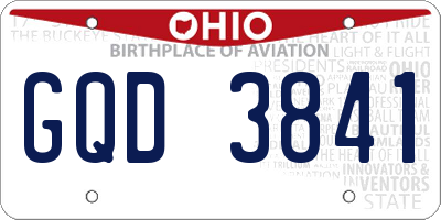 OH license plate GQD3841