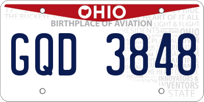 OH license plate GQD3848