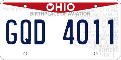 OH license plate GQD4011