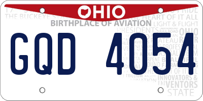 OH license plate GQD4054