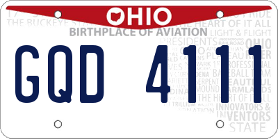 OH license plate GQD4111
