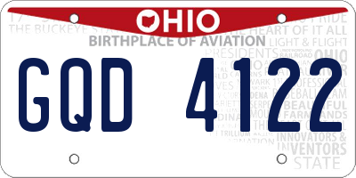 OH license plate GQD4122