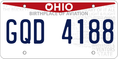 OH license plate GQD4188