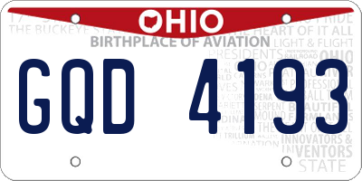 OH license plate GQD4193