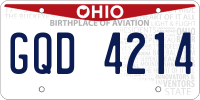 OH license plate GQD4214