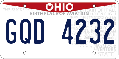 OH license plate GQD4232