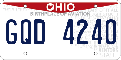 OH license plate GQD4240