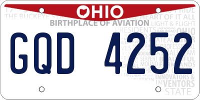 OH license plate GQD4252