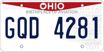 OH license plate GQD4281