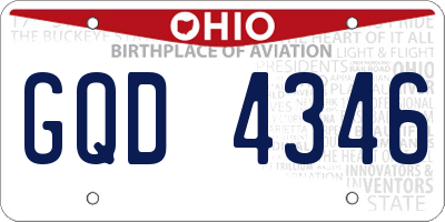 OH license plate GQD4346