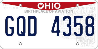 OH license plate GQD4358