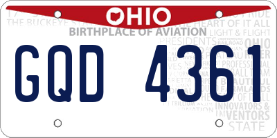 OH license plate GQD4361