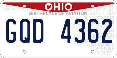 OH license plate GQD4362