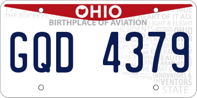 OH license plate GQD4379
