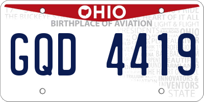 OH license plate GQD4419