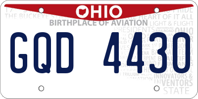 OH license plate GQD4430