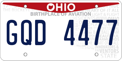 OH license plate GQD4477