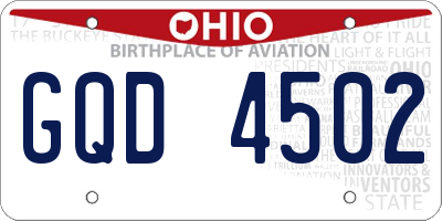 OH license plate GQD4502