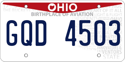 OH license plate GQD4503