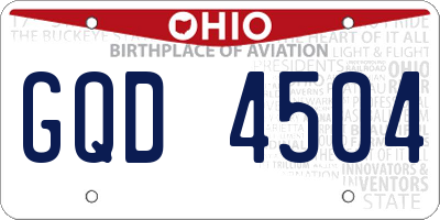 OH license plate GQD4504
