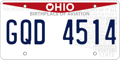 OH license plate GQD4514