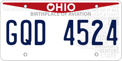 OH license plate GQD4524