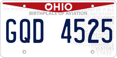 OH license plate GQD4525