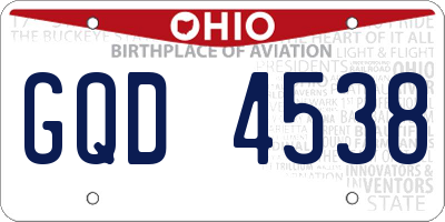 OH license plate GQD4538