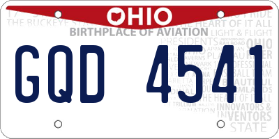 OH license plate GQD4541