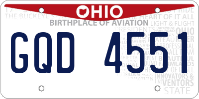 OH license plate GQD4551