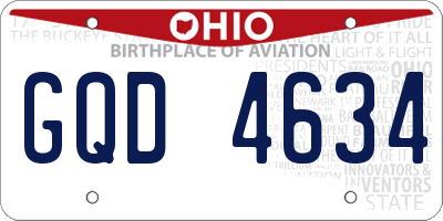 OH license plate GQD4634
