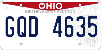 OH license plate GQD4635