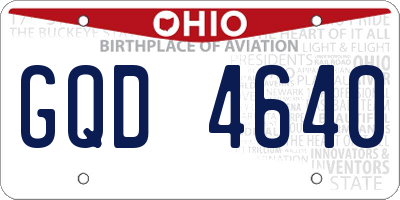 OH license plate GQD4640