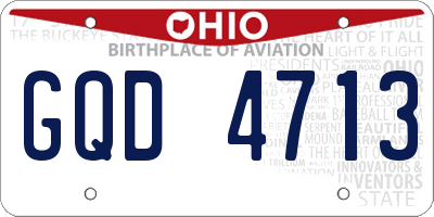 OH license plate GQD4713