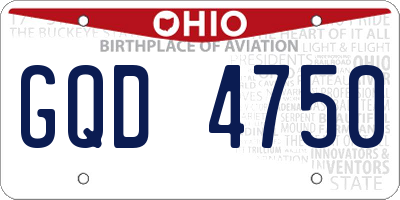 OH license plate GQD4750
