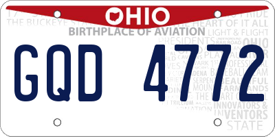 OH license plate GQD4772