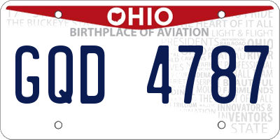 OH license plate GQD4787